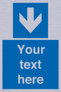 Custom Mandatory directional sign, blue arrow down